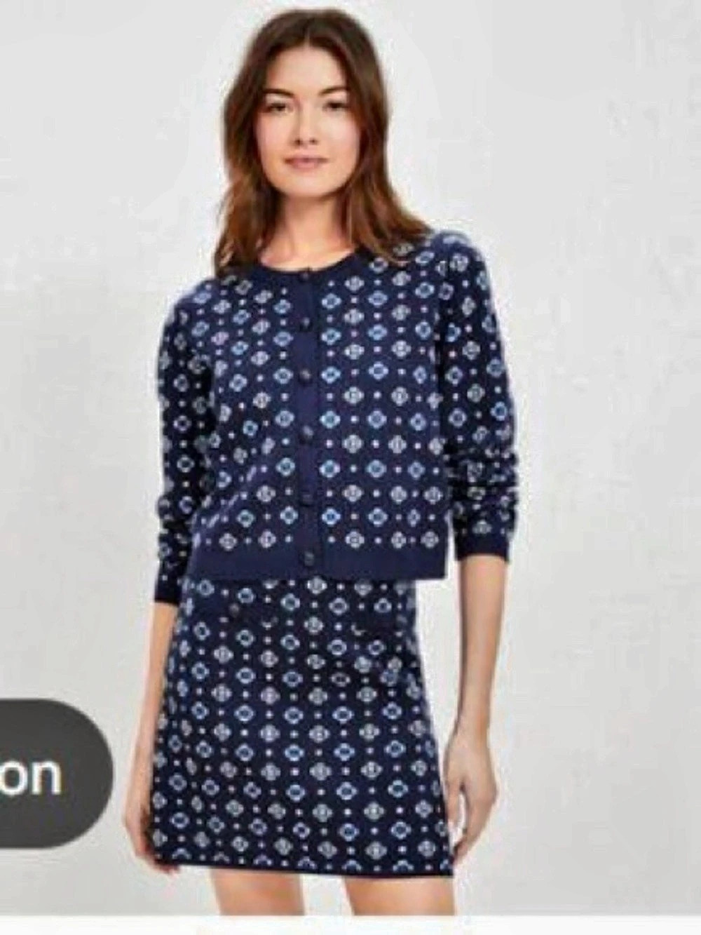LOFT Printed Knit Cardigan & Tank Set Size Small Like New